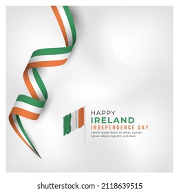 Happy Ireland Independence Day 24. Feier Vector Design Illustration. Vorlage für Poster, Banner, Werbung, Grußkarte oder Print-Design-Element