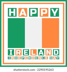 Feliz Día de la Independencia de Irlanda Ilustración de diseño de plantilla de vectores
