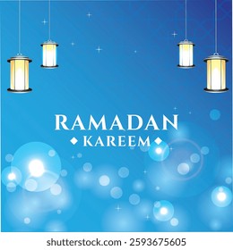 Happy Islamic month of Ramadan is the month of blessing Ramadan Kareem text translation in Arabic lettering , Welcome Ramadan in Arabic , Abstract eps vector Ramadan Background template design.  