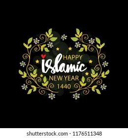 Happy Islamic New Year 1440 greeting card.