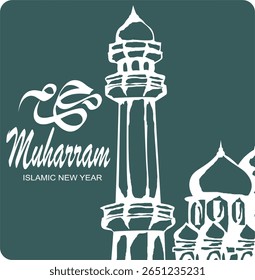 Happy Islamic New Year 1444. Happy Muharram Poster. Day of Ashura