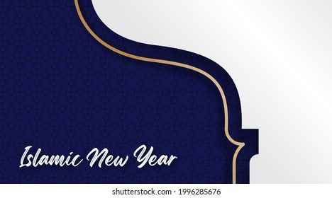Happy islamic new year background illustration vector