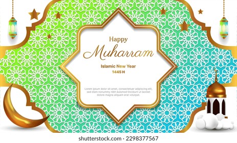 feliz origen islámico del año nuevo. diseño vectorial de tarjeta muharram