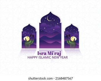 Feliz año nuevo islámico, Feliz Año Nuevo Islámico, diseño de Año Nuevo Islámico con linternas, fondo de mezquita  