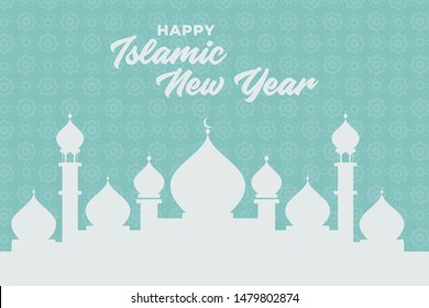 Happy Islamic New Year Flat Illustration