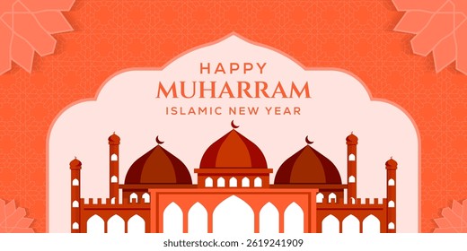 fröhlich islamische Silvester horizontale Banner Illustration