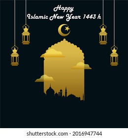 Happy Islamic New Year, for posters, banners, web, social media.