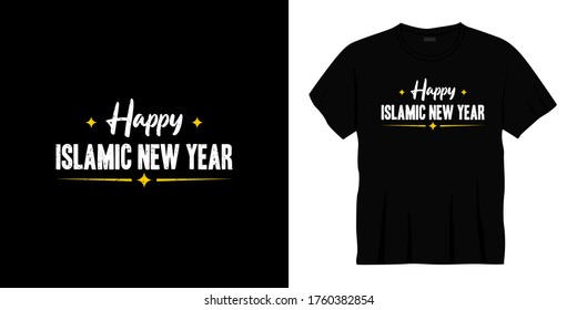 happy islamic new year typography t-shirt design