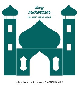 Happy Islamic New Year Vector Template Design Illustration. Illustration,Greeting Card For Islamic New Year. Happy New Hijri year islamic background. in eps 10.