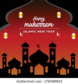 Happy Islamic New Year Vector Template Design Illustration. Illustration,Greeting Card For Islamic New Year. Happy New Hijri year islamic background. in eps 10.