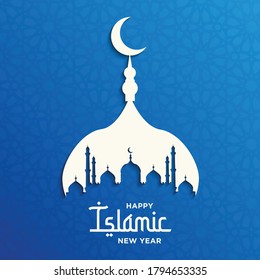 Happy Islamic New Year. vector illustration happy new Hijri year 1442. Graphic design for the decoration of gift certificates, banners and flyer