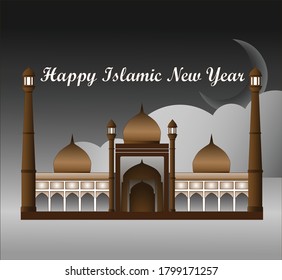 Happy Islamic New Year vector design card celebration