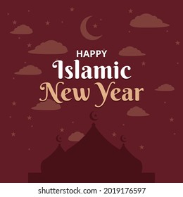 Happy Islamic New Year. Vector Illustration. Suitable for greeting card  poster and banner.