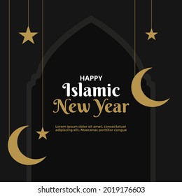 Happy Islamic New Year. Vector Illustration. Suitable for greeting card  poster and banner.