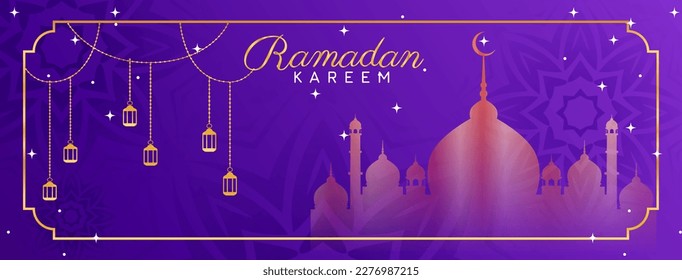 Happy Islamic Ramadan Eid Mubarak cover page template.