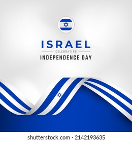 Happy Israel Independence Day Celebration Vector Design Illustration. Template for Poster, Banner, Advertising, Greeting Card or Print Design Element