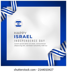 Happy Israel Independence Day Celebration Vector Design Illustration. Template for Poster, Banner, Advertising, Greeting Card or Print Design Element