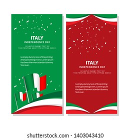 Happy Italy Independence Day Celebration Poster Template Design Illustration