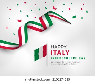 Happy Italy Independence Day Celebration Vector Design Illustration. Template for Independence Day Poster Design Element