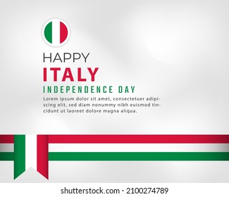 Happy Italy Independence Day Celebration Vector Design Illustration. Template for Independence Day Poster Design Element