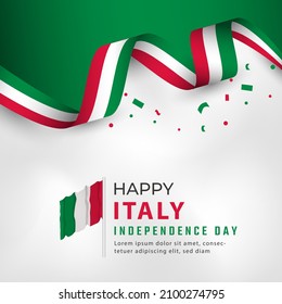 Happy Italy Independence Day Celebration Vector Design Illustration. Template for Independence Day Poster Design Element