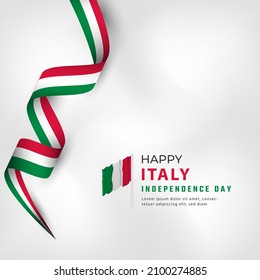 Happy Italy Independence Day Celebration Vector Design Illustration. Template for Independence Day Poster Design Element