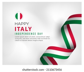 Happy Italy Independence Day Celebration Vector Design Illustration. Template for Independence Day Poster Design Element