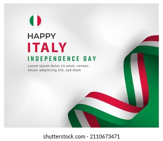 Happy Italy Independence Day Celebration Vector Design Illustration. Template for Independence Day Poster Design Element