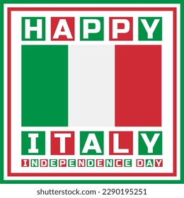 Happy Italy independence day Vector Template Design Illustration
