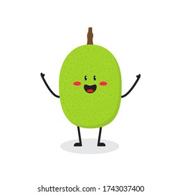 happy jackfruit cute character mascot vector design