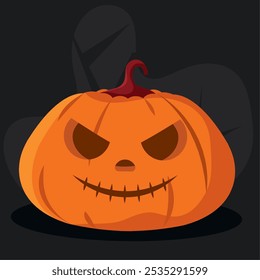 Calabaza feliz del jack-o-lantern con la cara sonriente, Vector