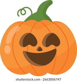 Feliz vetor de abóbora jack-o'-lanterna, ícone de Halloween.