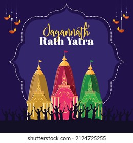 Happy Jagannath rath yatra banner template.