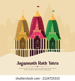 Happy Jagannath rath yatra banner template.