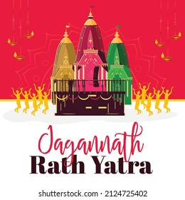 Happy Jagannath rath yatra banner template.
