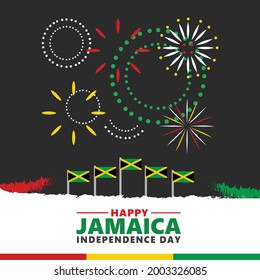 Happy Jamaica Independence Day Vector Illustration Stock Vector ...