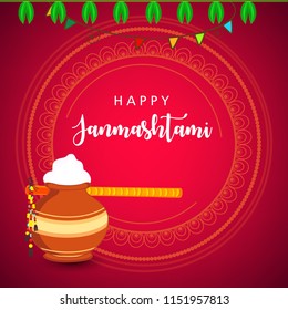 Happy Janmashtami 2018 Indian Festival Dahi Stock Vector (Royalty Free)  1151957813 | Shutterstock