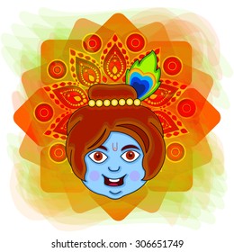 Happy Janmashtami beautiful floral abstract background