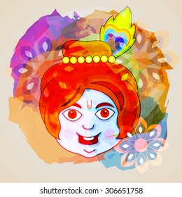 Happy Janmashtami beautiful floral abstract background