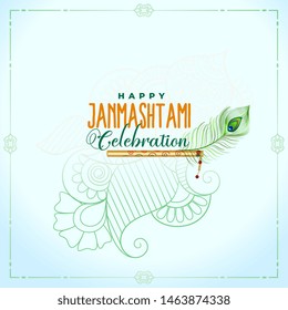 happy janmashtami celebration flute background