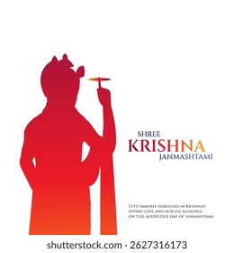 Happy Janmashtami  With colorfull sky Background Silhouette abstract Vector Illustration design. illustration for Krishna Janmashtami Happy Janmashtami lord Krishna Playing Flute.