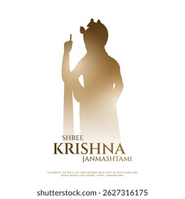 Happy Janmashtami  With colorfull sky Background Silhouette abstract Vector Illustration design. illustration for Krishna Janmashtami Happy Janmashtami lord Krishna Playing Flute.