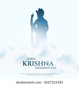 Happy Janmashtami  With colorfull sky Background Silhouette abstract Vector Illustration design. illustration for Krishna Janmashtami Happy Janmashtami lord Krishna Playing Flute.
