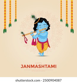 Glücklich Janmashtami und Dahi Handi Hindu Festival der glücklichen shree lord krishna Gott geboren janmashtami. abstrakte Vektorgrafik. Hintergrund.