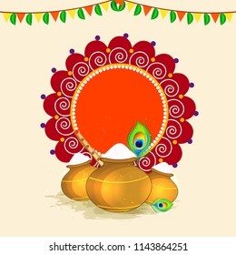 Happy Janmashtami design background, Vector Illustration.