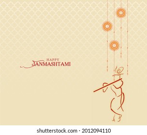 Happy Janmashtami design background, Vector Illustration.