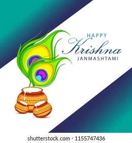 Happy Janmashtami Design Background,Dahi Handi Celebration.