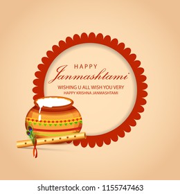Happy Janmashtami Design Background,Dahi Handi Celebration.
