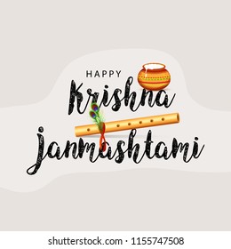 Happy Janmashtami Design Background,Dahi Handi Celebration.