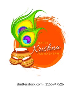 Happy Janmashtami Design Background,Dahi Handi Celebration.